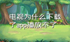 电视为什么下载了app播放不了