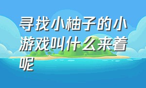 寻找小柚子的小游戏叫什么来着呢