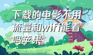 下载的电影不用流量和wifi能看吗苹果