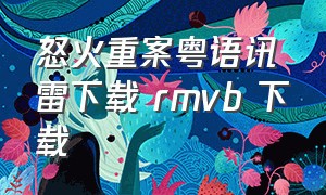 怒火重案粤语讯雷下载 rmvb 下载