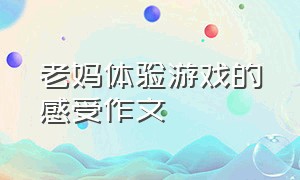 老妈体验游戏的感受作文