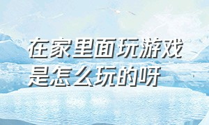 在家里面玩游戏是怎么玩的呀