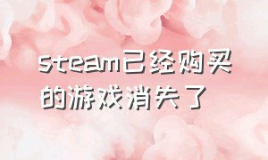 steam已经购买的游戏消失了