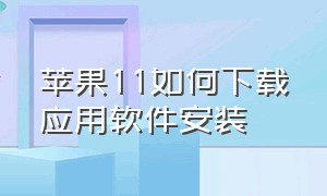 苹果11如何下载应用软件安装