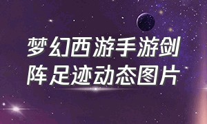 梦幻西游手游剑阵足迹动态图片