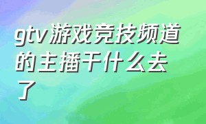 gtv游戏竞技频道的主播干什么去了