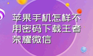 苹果手机怎样不用密码下载王者荣耀微信