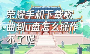 荣耀手机下载歌曲到u盘怎么操作不了呢