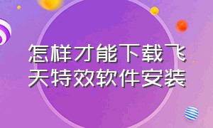 怎样才能下载飞天特效软件安装