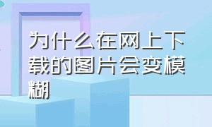 为什么在网上下载的图片会变模糊