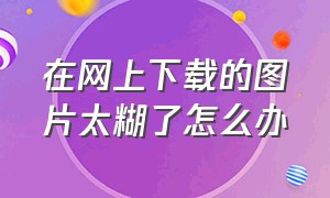 在网上下载的图片太糊了怎么办