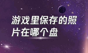 游戏里保存的照片在哪个盘