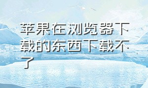 苹果在浏览器下载的东西下载不了