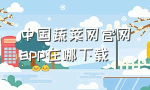 中国蔬菜网官网app在哪下载