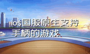 ios国服原生支持手柄的游戏