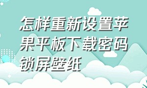 怎样重新设置苹果平板下载密码锁屏壁纸