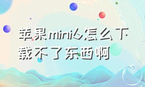 苹果mini6怎么下载不了东西啊