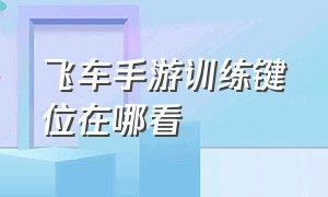 飞车手游训练键位在哪看