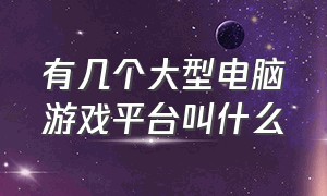 有几个大型电脑游戏平台叫什么