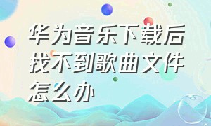 华为音乐下载后找不到歌曲文件怎么办