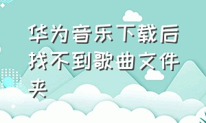 华为音乐下载后找不到歌曲文件夹