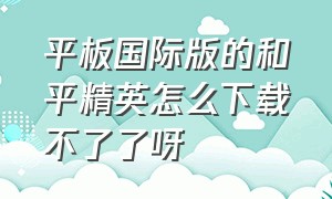 平板国际版的和平精英怎么下载不了了呀