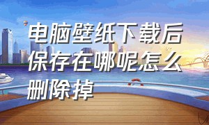 电脑壁纸下载后保存在哪呢怎么删除掉