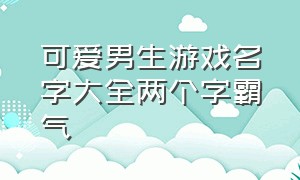 可爱男生游戏名字大全两个字霸气