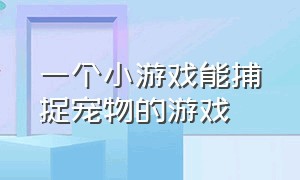 一个小游戏能捕捉宠物的游戏