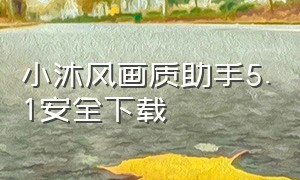 小沐风画质助手5.1安全下载