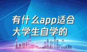 有什么app适合大学生自学的