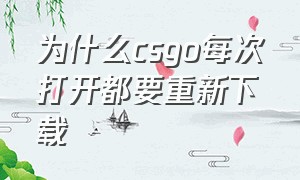 为什么csgo每次打开都要重新下载