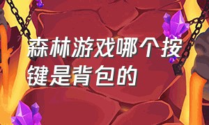 森林游戏哪个按键是背包的