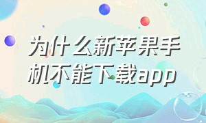 为什么新苹果手机不能下载app