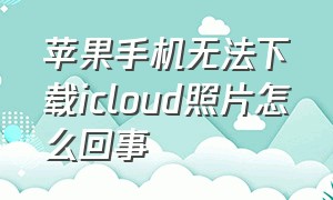 苹果手机无法下载icloud照片怎么回事