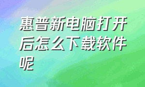 惠普新电脑打开后怎么下载软件呢