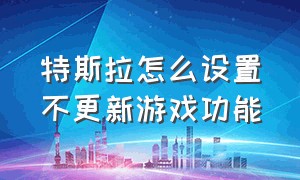 特斯拉怎么设置不更新游戏功能