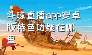 斗球直播app安卓版特色功能在哪里