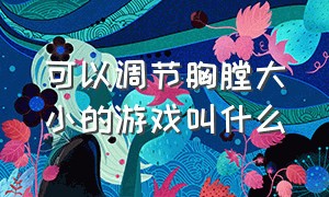 可以调节胸膛大小的游戏叫什么