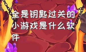 全是钥匙过关的小游戏是什么软件