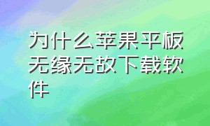 为什么苹果平板无缘无故下载软件