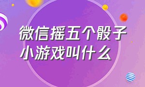 微信摇五个骰子小游戏叫什么