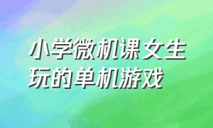 小学微机课女生玩的单机游戏