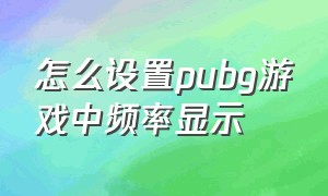 怎么设置pubg游戏中频率显示