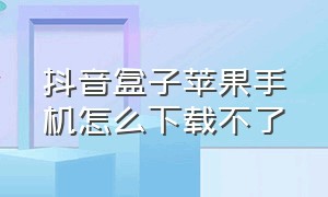 抖音盒子苹果手机怎么下载不了