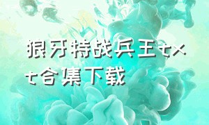 狼牙特战兵王txt合集下载