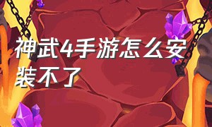 神武4手游怎么安装不了