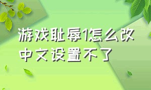 游戏耻辱1怎么改中文设置不了