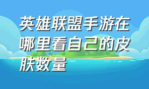 英雄联盟手游在哪里看自己的皮肤数量