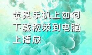 苹果手机上如何下载视频到电脑上播放